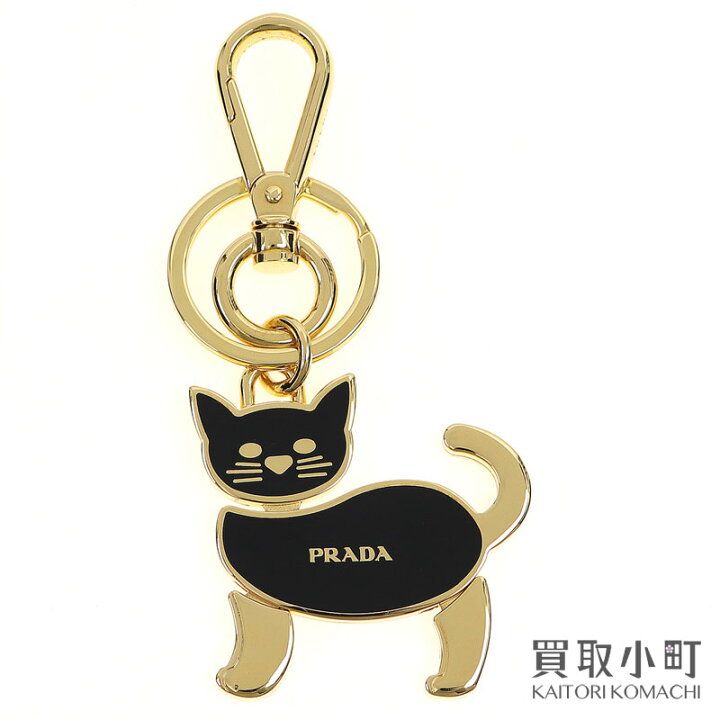 楽天市場】【美品】プラダ 【PRADA】キャット キーリング ブラック 