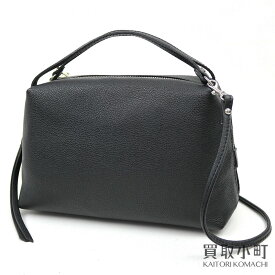 【美品】ジャンニ キャリーニ【GIANNI CHIARINI】 アリファ M ショルダーバッグ カーフ ブラック ハンドバッグ 2wayバッグ 斜め掛け ポシェット アイコン BS 6138 ALIFA M 2WAY BAG NERO【Aランク】【中古】