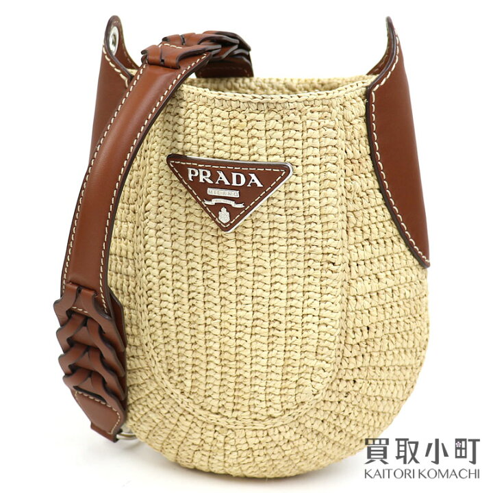 楽天市場】【新品同様】プラダ 【PRADA】 ラフィア レザー ショルダー 