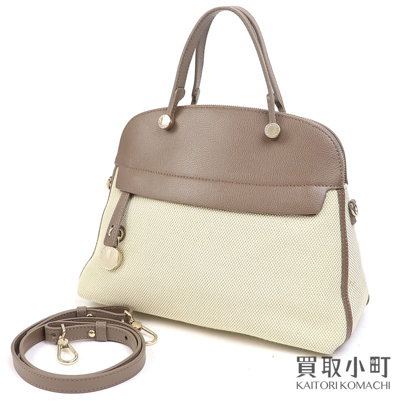 【日本未発売】 正規品☆フルラ　パイパー　2wayバッグ　キャンバス　黒　バッグ　財布　小物 ハンドバッグ