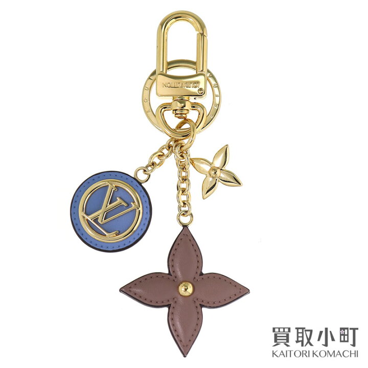 美品】ルイヴィトン フラワーモチーフ 花 LVロゴ キーホルダー 