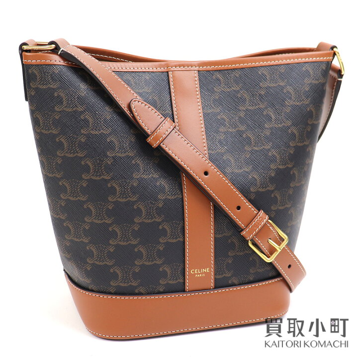 楽天市場】【美品】セリーヌ【CELINE】スモールバケット トリオンフ  