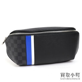 【美品】ルイヴィトン【LOUIS VUITTON】M56610 バムバッグ エピ×ダミエグラフィット ブルー×ホワイトライン ノワール クロスボディ ショルダー ベルトバッグ 斜め掛け メンズ LV BUMBAG EPI DAMIER GRAPHITE STRIPE【Aランク】【中古】