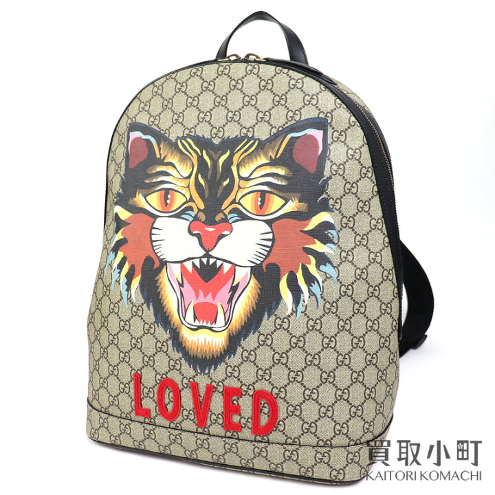 楽天市場】【美品】グッチ【GUCCI】アングリーキャット プリント GG 