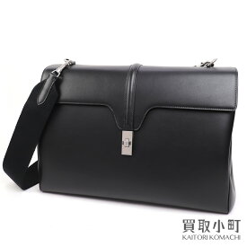 【未使用品】セリーヌ【CELINE】「24H」 16バッグ セーズ スムースカーフスキン ブラック ブリーフケース ビジネスバッグ 書類鞄 メンズ 195533CR4.38SI 24H 16 BRIEFCASE【Sランク】【新品同様】【中古】