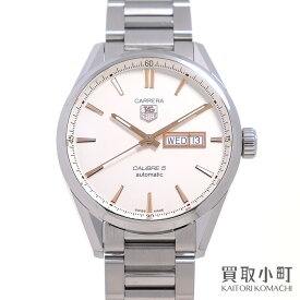 【美品】タグホイヤー 【TAGHeuer】 カレラ キャリバー5 デイデイト 41MM オートマティック ホワイト ローズゴールド SSブレス クラシック メンズウォッチ 自動巻き 男性用腕時計 WAR201D.BA0723 CARRERA DAY-DATE WATCH【Aランク】【中古】