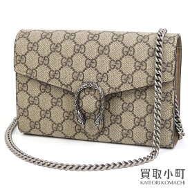 【最大3万円OFFクーポン! 6月4日20時～】【美品】グッチ 【GUCCI】ディオニュソス GGスプリーム チェーンウォレット ミニ チェーンバッグ クラッチ ポシェット タイガーヘッド 斜め掛け レザー 401231 KHNSN 8642 DIONYSUS C【中古】