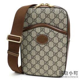 【最大1万円OFFクーポン! 4/24～】【新品同様】グッチ【GUCCI】インターロッキングG スリング バックパック GGスプリーム キャンバス ベージュクロスボディ 斜め掛け ショルダーバッグ 696016 92THG 8563 MESSENGER BAG【Sランク】【中古】