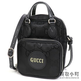 【最大1万円OFFクーポン! 4/20～】【美品】グッチ【GUCCI】オフ ザ グリッド ショルダーバッグ GG ナイロンキャンバス ブラック トップハンドル クロスボディ 斜め掛け ダブルG ポシェット 625850 H9HAN 1000 GG Off The Grid CROS【中古】