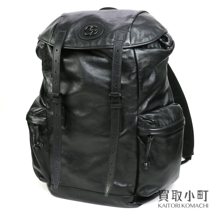 楽天市場】【美品】グッチ【GUCCI】ダブルG付き バックパック ブラック 