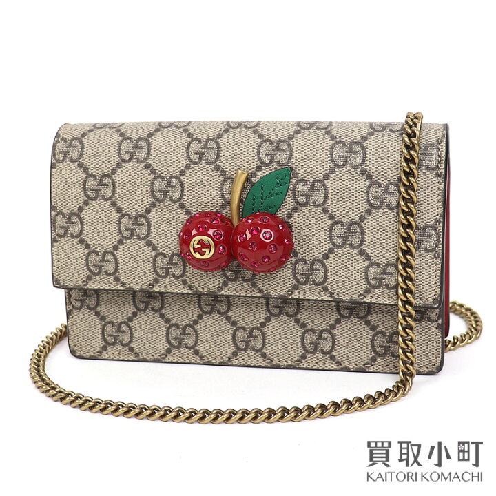 楽天市場】【新品同様】グッチ【GUCCI】チェリー付き GGスプリーム 