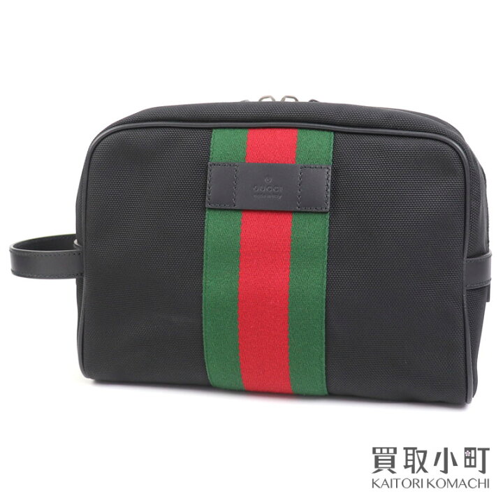 楽天市場】【美品】グッチ【GUCCI】テクノキャンバス ポーチ ブラック 