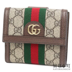 【最大1万円OFFクーポン! 4/24～】【新品同様】グッチ 【GUCCI】オフィディア GG フレンチフラップウォレット GGスプリーム キャンバス ウェブ マーモント ダブルG コンパクト 折り財布 サイフ 523173 96IWG 8745 OPHIDIA GG FRENC【中古】