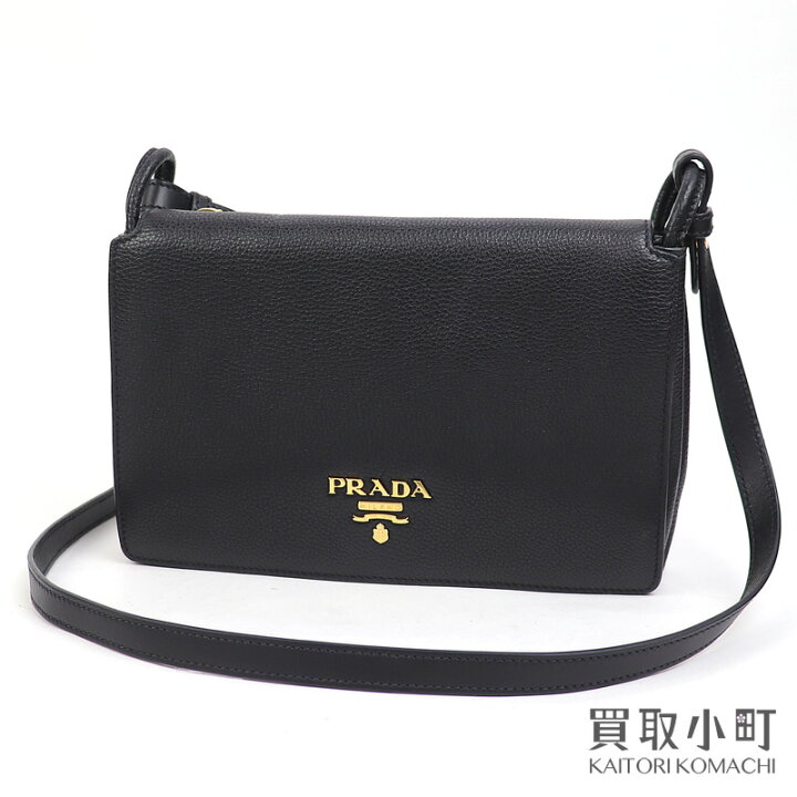 楽天市場】【美品】プラダ【PRADA】レザー ショルダーバッグ ブラック  
