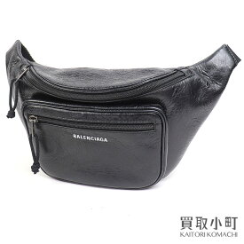 【美品】バレンシアガ【BALENCIAGA】エクスプローラー ベルトパック グレー カーフレザー ボディバッグ ウエストポーチ ベルトバッグ ロゴ バム レザー 529550 1WG9X 1000 #P EXPLORER BELT PACK【SAランク】【中古】