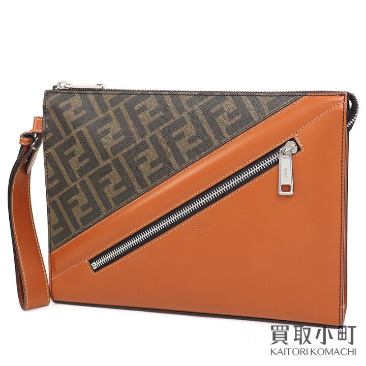 楽天市場】【美品】フェンディ【FENDI】ダイアゴナル クラッチバッグ 