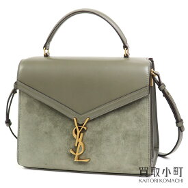 【最大1万円OFFクーポン! 4/24～】【美品】サンローラン【SAINT LAURENT】 カサンドラ トップハンドル バッグ カーキ カーフレザー スエード ハンドバッグ 2WAY ショルダーバッグ 斜めがけ クラシック 578000 CASSANDRA MINI TOP H【中古】