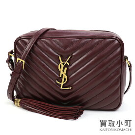 サンローラン【YVES SAINT LAURENT】モノグラムサンローラン ルー カメラバッグ タッセル シェブロンキルティング カーフレザー ショルダー ポシェット 斜め掛け Vステッチ フリンジ 520534 DV707 6475 YSL LOU CAMERA BAG【ABランク】【中古】