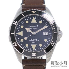 【美品】エベラール【EBERHARD】スカフォグラフ300 MCMLIX メンズ ダイバーズウォッチ 43MM 自動巻き ブラック ブラウン 革ベルト 男性用腕時計 41034V.07 CP SCAFOGRAF 300 MCMLIX WATCH【Aランク】【中古】