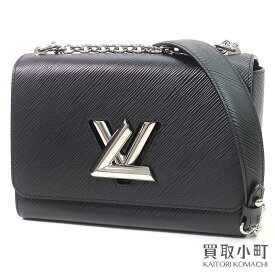 【美品】ルイヴィトン 【LOUIS VUITTON】 M50282 ツイストMM エピ ノワール LVツイストロック チェーンショルダーバッグ 2WAYハンドバッグ ブラックレザー LV TWIST MM EPI NOIR【Aランク】【中古】