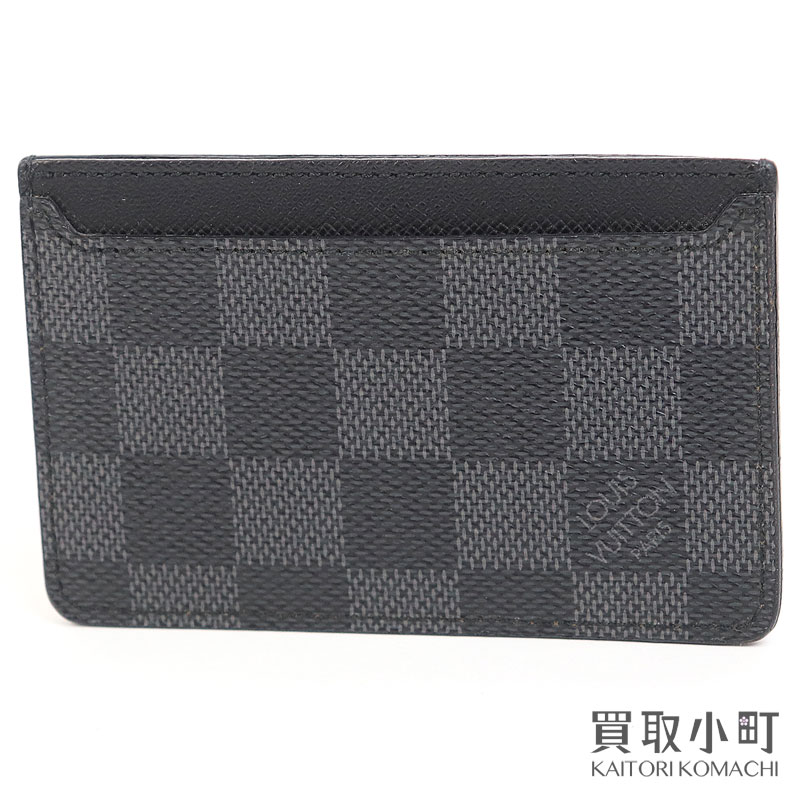 【美品】ルイヴィトン【LOUIS VUITTON】N62666 ネオ ポルトカルト ダミエグラフィット カードケース カードホルダー パスケース 名刺入れ ブラックレザー LV NEO PORTE CARTES CARD HOLDER DAMI【Aランク】【中古】
