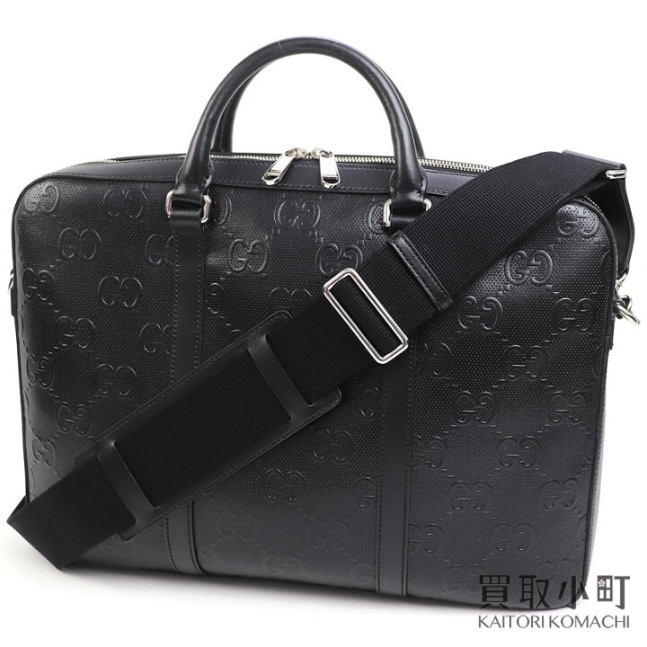 楽天市場】【美品】グッチ【GUCCI】GGエンボス ブリーフケース  