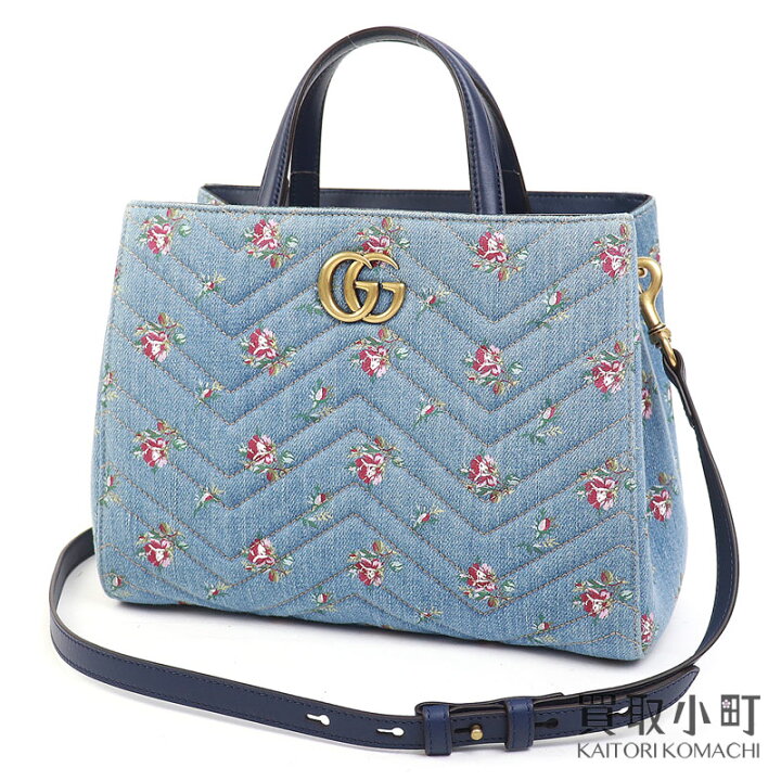 楽天市場】【美品】グッチ 【GUCCI】GGマーモント キルティング デニム  
