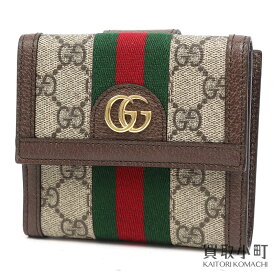 【最大1万円OFFクーポン! 4/24～】【未使用品】グッチ 【GUCCI】オフィディア GG フレンチフラップウォレット GGスプリーム キャンバス ウェブ マーモント ダブルG コンパクト 折り財布 サイフ 523173 96IWG 8745 OPHIDIA GG FRENC【中古】