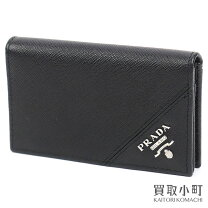 ラスト1点！プレゼントにも！【PRADA】ブラックレザー カードホルダー
