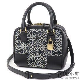 【最大1万円OFFクーポン! 8/10〜】【美品】ロエベ【LOEWE】アマソナ16 リピート スクエア ミニ ハンドバッグ ブラック アナグラム ジャガード カーフスキン 2WAYショルダー ミニボストン アイコン 斜め掛け A039N21X03 5938 AMAZON【中古】