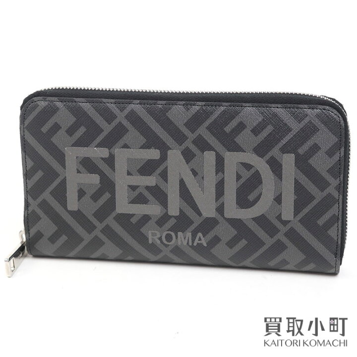 楽天市場】【美品】フェンディ 【FENDI】ジップアラウンド財布 グレー 