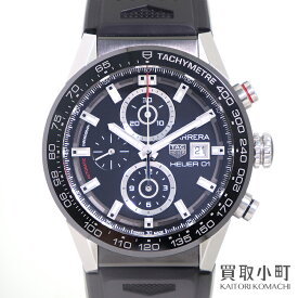 【最大1万円OFFクーポン! 4/20～】【美品】タグホイヤー 【TAGHeuer】 カレラ キャリバーホイヤー01 クロノグラフ オートマティック 43MM デイト ブラックセラミック ブラック ラバーベルト メンズウォッチ 自動巻き 男性用腕時計 【中古】