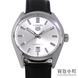 【最大1万円OFFクーポン! 4/24～】【美品】タグホイヤー【TAGHeuer】カレラ キャリバー5 デイト 39MM オートマティック メンズウォッチ シルバー 自動巻き 男性用腕時計 革ベルト WBN2111.FC6505 CARRERA CALIBRE5 DATE WATCH【Aラ【中古】