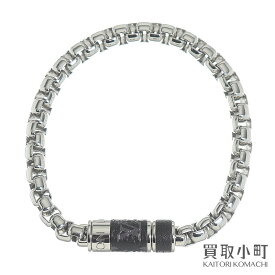 【美品】ルイヴィトン【LOUIS VUITTON】M1395M ブレスレットチェーン モノグラムエクリプス ブラスレ Mサイズ 19cm メンズ アクセサリー LV MONOGRAM CHAIN BRACELET【Aランク】【中古】