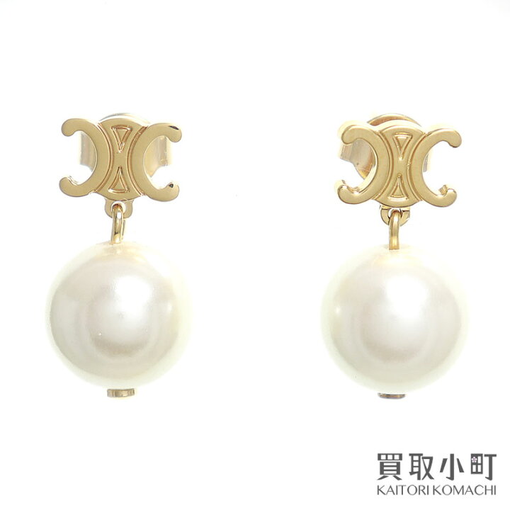 楽天市場】【美品】 セリーヌ【CELINE】レペルル ピアス ゴールド 