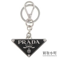 プラダ 【PRADA】メタル キーチェーン エナメルメタル トライアングルロゴ バッグチャーム キーホルダー …