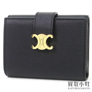 【新品同様】セリーヌ【CELINE】ファイン ストラップウォレット ニノ サプル カーフスキン ブラック コンパクト 三