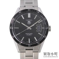 【美品】タグホイヤー 【TAGHeuer】 カレラ キャリバー5 デイト オートマティック ブラック SSブレス メ…