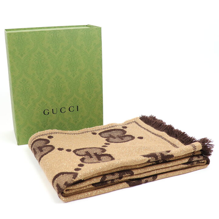 楽天市場】【新品同様】グッチ【GUCCI】GGウール ラメ ジャカード 