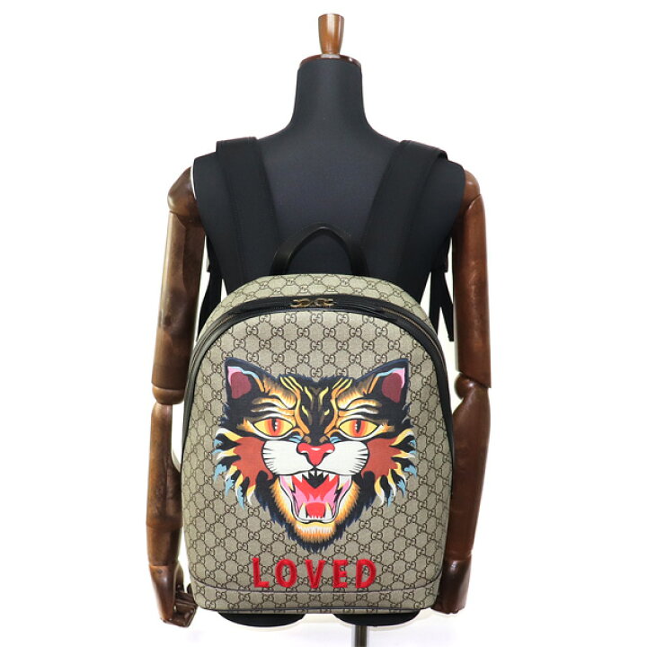 楽天市場】【美品】グッチ【GUCCI】アングリーキャット プリント GG 