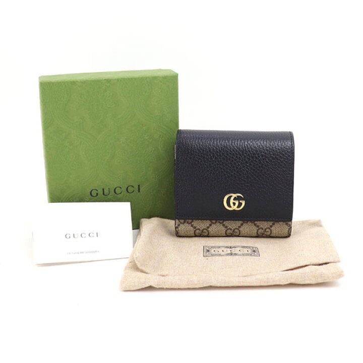 楽天市場】【美品】グッチ【GUCCI】GGマーモント ミディアムウォレット  