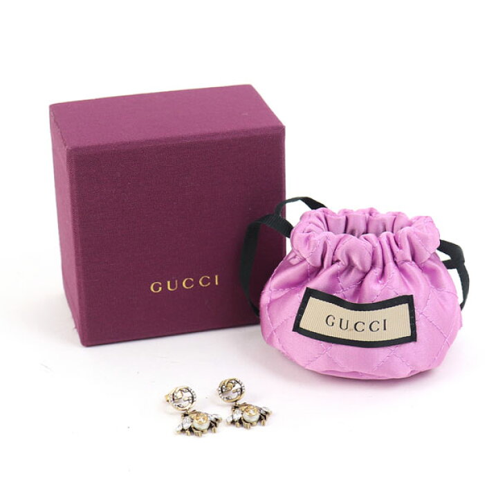 楽天市場】【美品】グッチ【GUCCI】 ビー ピアス レジンパール 