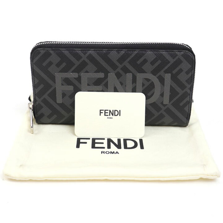 楽天市場】【美品】フェンディ 【FENDI】ジップアラウンド財布 グレー