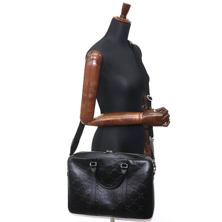 楽天市場】【美品】グッチ【GUCCI】GGエンボス ブリーフケース  