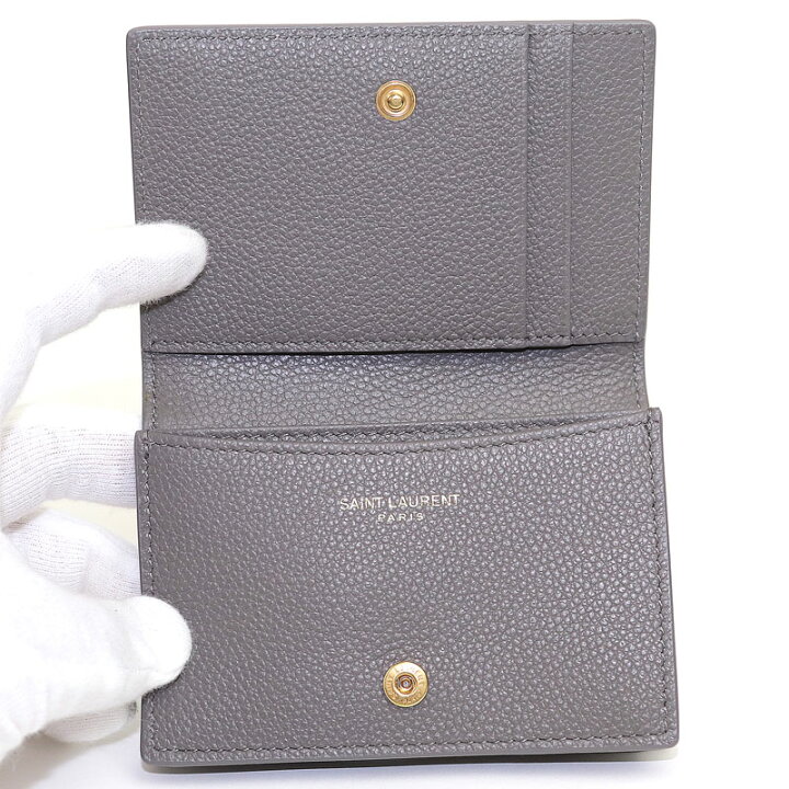 未使用に近いSAINT LAURENT 煮詰まる カードケース 財布シルバー