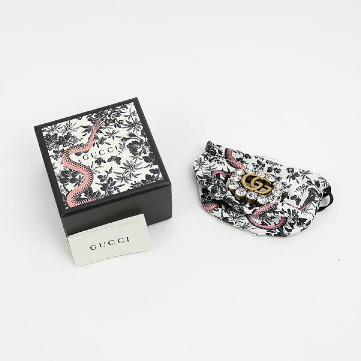 楽天市場】【未使用品】グッチ 【GUCCI】クリスタル ダブルG ブローチ