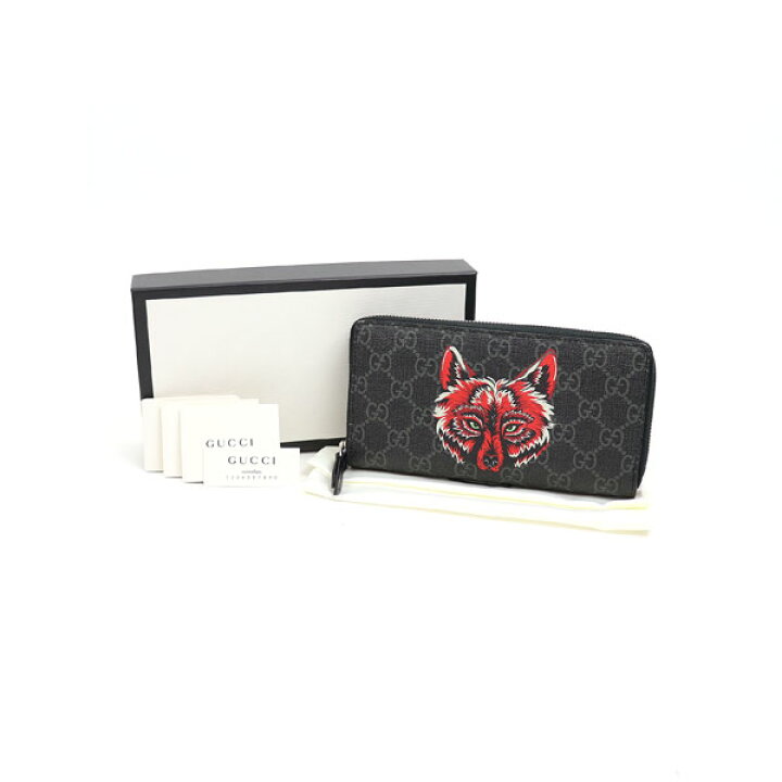楽天市場】【美品】グッチ 【GUCCI】 ウルフヘッド GGスプリーム  