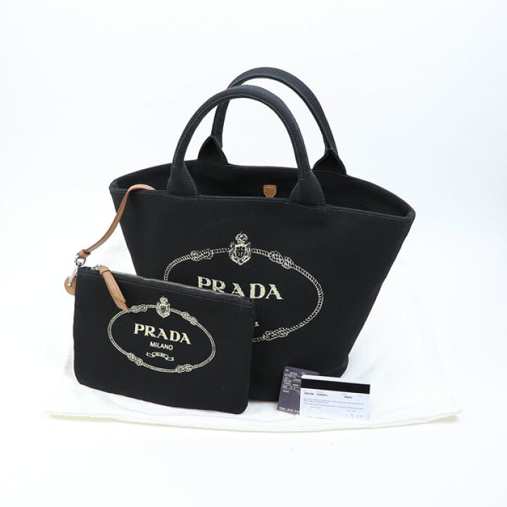 楽天市場】【美品】プラダ【PRADA】 カナパ トートバッグ シルク  