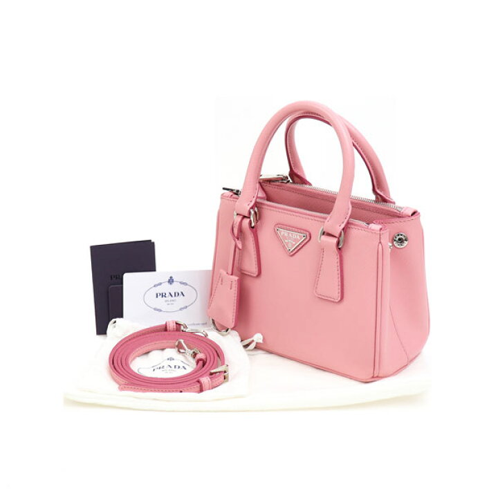 楽天市場】【美品】プラダ 【PRADA】ガレリアバッグ ミニ ピンク 