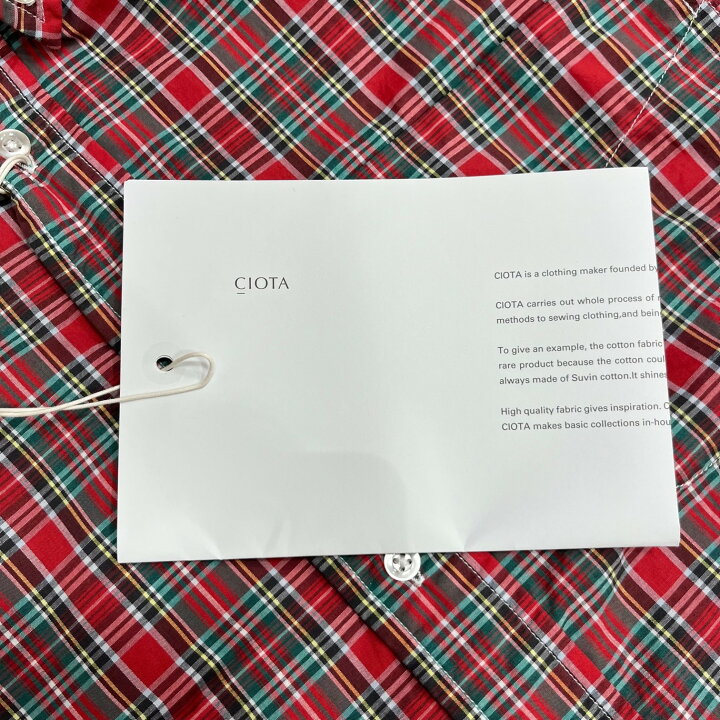 楽天市場】シオタ・CIOTA 23SS スビンコットン ローン タータン 